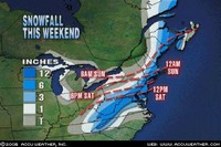 Blizzard snow fall map