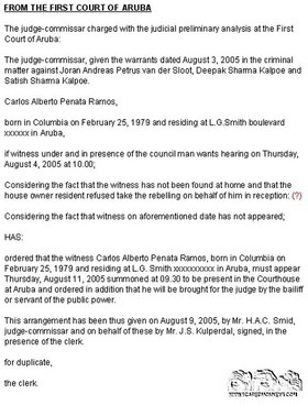 Carlos Ramos Court Order